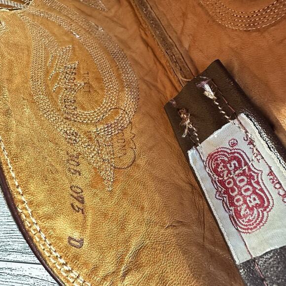 Nocona Boots Brown Burgandy Leather Cowboy Men’s Sz 10 Pointed Toe Made USA - Picture 13 of 15